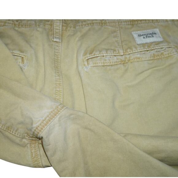 Abercrombie & Fitch Men’s Khaki Chino Shorts Size 32 Casual Flat Front - Picture 5 of 7